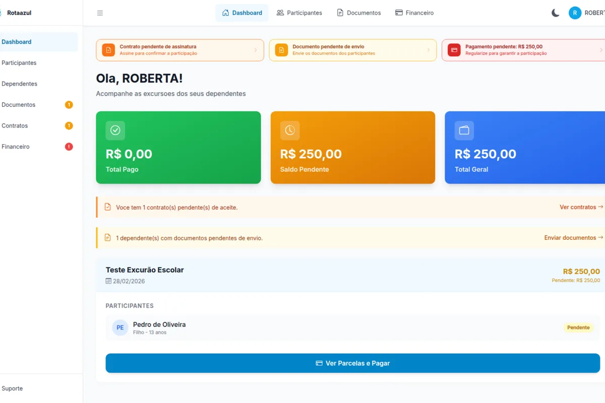 Sistema para Viagens de Formatura - Viagilize