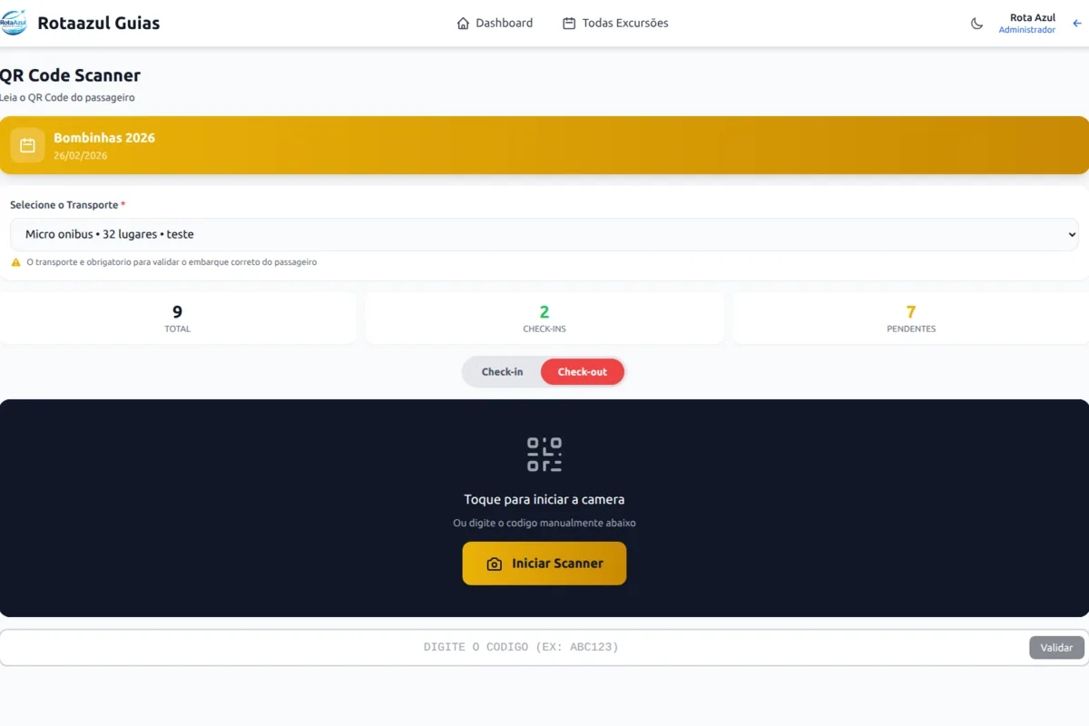 Portal do Guia - App mobile para check-in